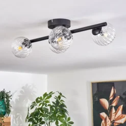 hofstein Plafonnier - Verre Chehalis Clair, 4 lumières