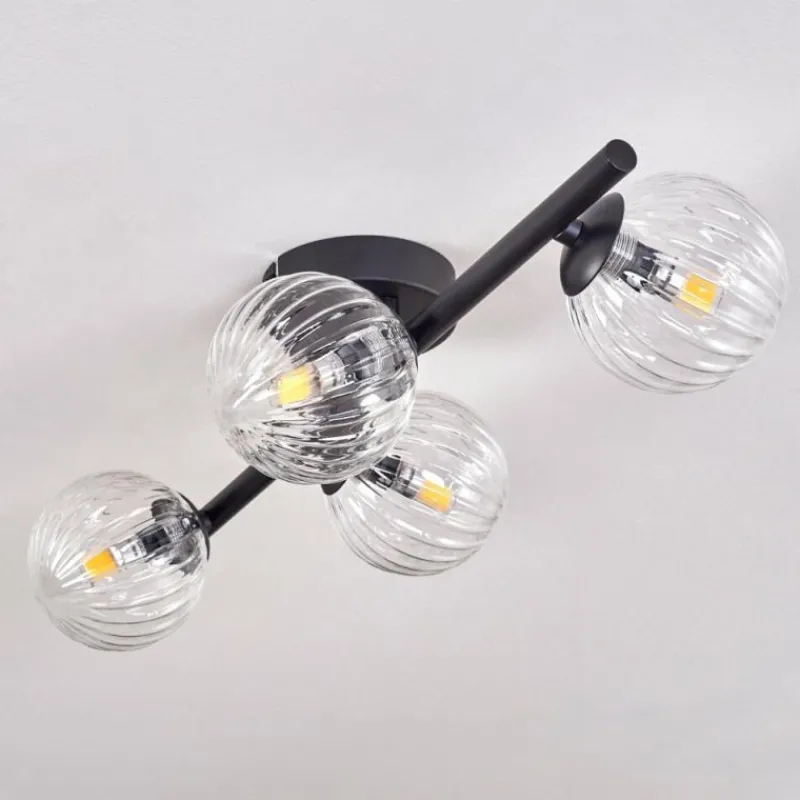 hofstein Plafonnier - Verre Chehalis Clair, 4 lumières