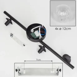 hofstein Plafonnier - Verre Chehalis Clair, 4 lumières