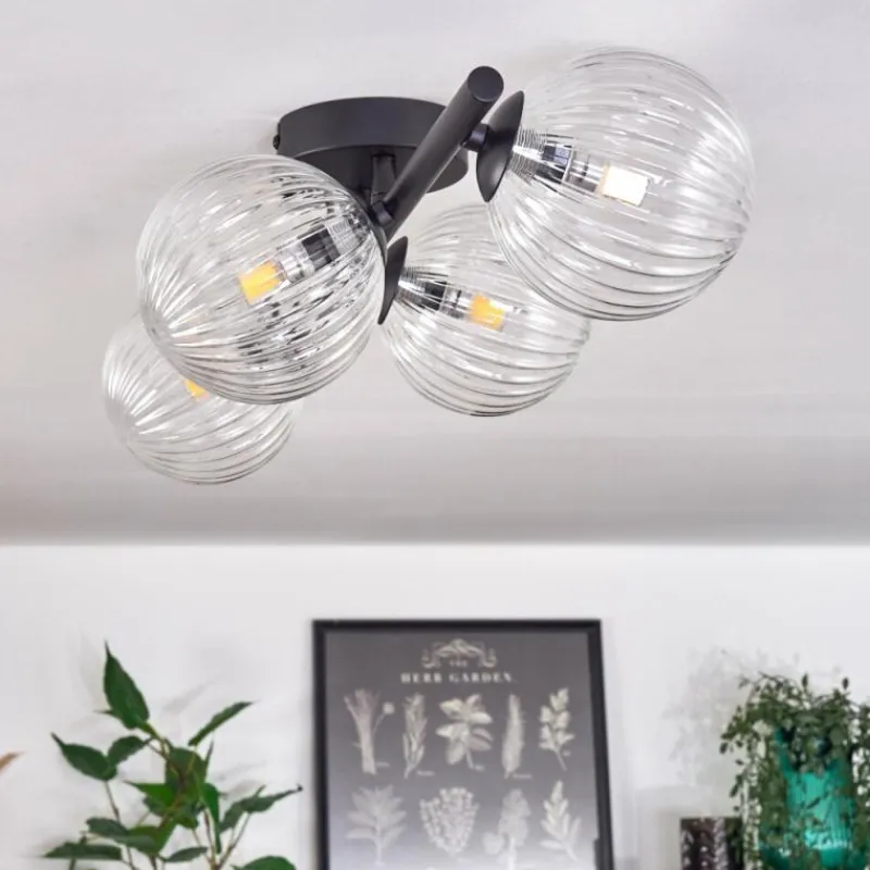 hofstein Plafonnier - Verre Chehalis Clair, 4 lumières