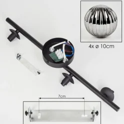 Suspension Verre Fumé-hofstein Plafonnier - Verre Chehalis Fumé, 4 lumières