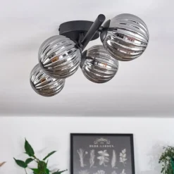 Suspension Verre Fumé-hofstein Plafonnier - Verre Chehalis Fumé, 4 lumières