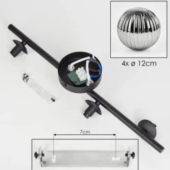 hofstein Plafonnier - Verre Chehalis Fumé, 4 lumières