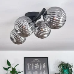 hofstein Plafonnier - Verre Chehalis Fumé, 4 lumières