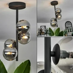 hofstein Plafonnier - Verre Chehalis Fumé, 4 lumières