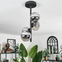 hofstein Plafonnier - Verre Chehalis Fumé, 4 lumières