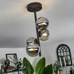 hofstein Plafonnier - Verre Chehalis Fumé, 4 lumières