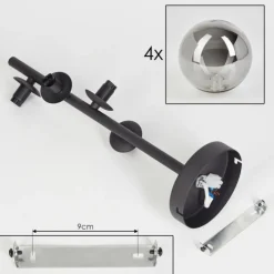 hofstein Plafonnier - Verre Chehalis Fumé, 4 lumières