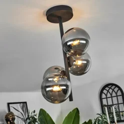 hofstein Plafonnier - Verre Chehalis Fumé, 4 lumières