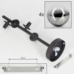 hofstein Plafonnier - Verre Chehalis Clair, Fumé, 4 lumières