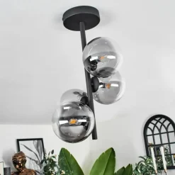 hofstein Plafonnier - Verre Chehalis Clair, Fumé, 4 lumières