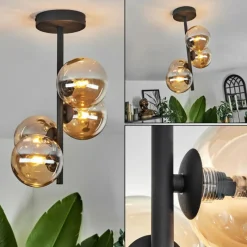 hofstein Plafonnier - Verre Chehalis Ambre, 4 lumières