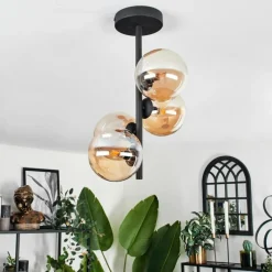 hofstein Plafonnier - Verre Chehalis Ambre, 4 lumières