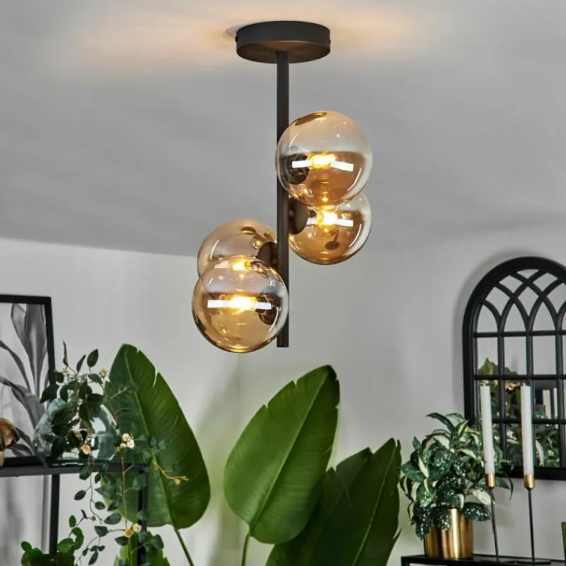 hofstein Plafonnier - Verre Chehalis Ambre, 4 lumières