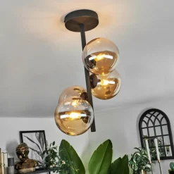 hofstein Plafonnier - Verre Chehalis Ambre, 4 lumières