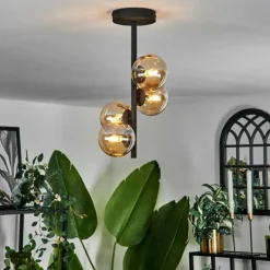 hofstein Plafonnier - Verre Chehalis Fumé, 4 lumières