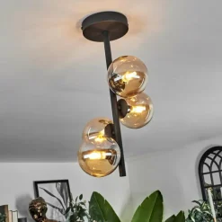 hofstein Plafonnier - Verre Chehalis Fumé, 4 lumières