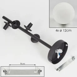 hofstein Plafonnier - Verre Chehalis Blanc, 4 lumières