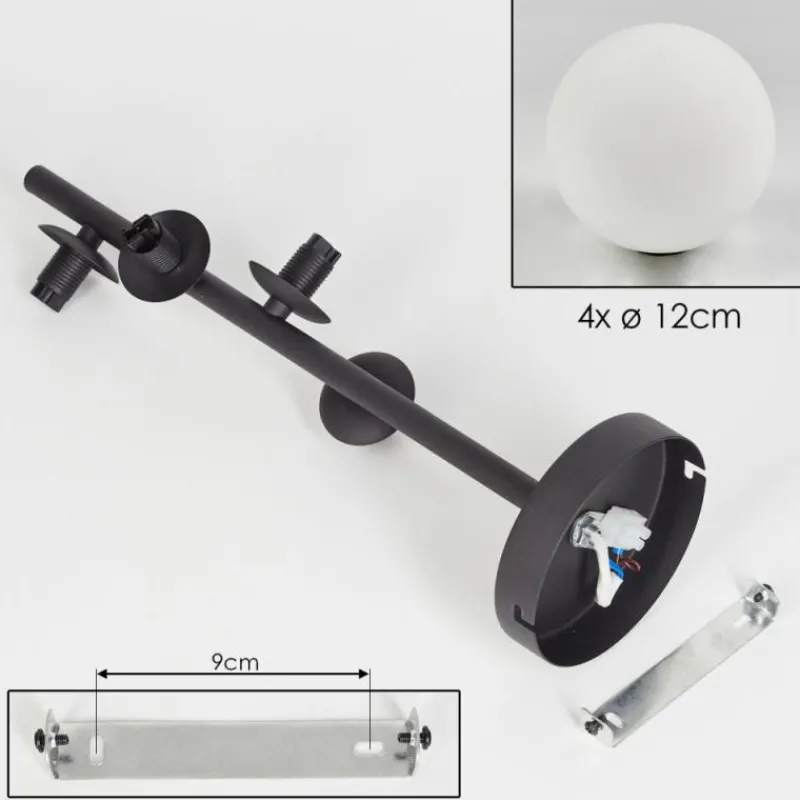 hofstein Plafonnier - Verre Chehalis Blanc, 4 lumières