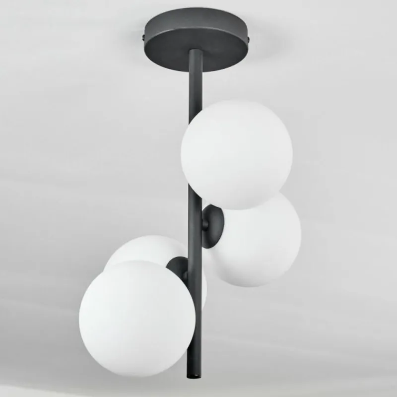 hofstein Plafonnier - Verre Chehalis Blanc, 4 lumières