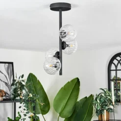 hofstein Plafonnier - Verre Chehalis Clair, 4 lumières