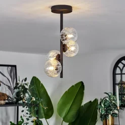 hofstein Plafonnier - Verre Chehalis Clair, 4 lumières