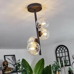 hofstein Plafonnier - Verre Chehalis Clair, 4 lumières