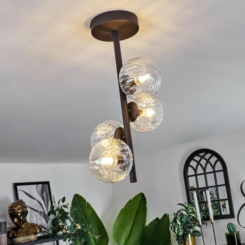 hofstein Plafonnier - Verre Chehalis Clair, 4 lumières