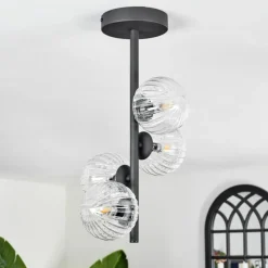 hofstein Plafonnier - Verre Chehalis Clair, 4 lumières