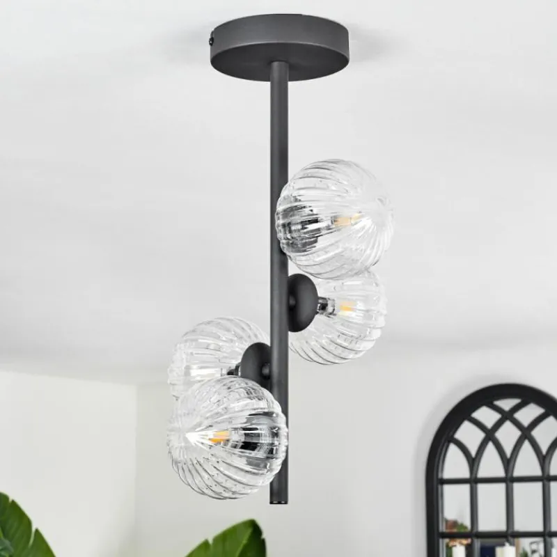 hofstein Plafonnier - Verre Chehalis Clair, 4 lumières