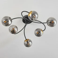 Lampes Dorées-hofstein Plafonnier - Verre Chehalis Or, Noir, 6 lumières