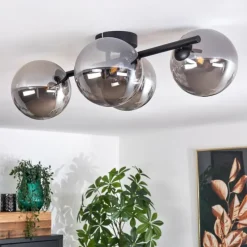 hofstein Plafonnier - Verre Chehalis Fumé, 4 lumières