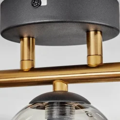 Lampes Dorées-hofstein Plafonnier - Verre Chehalis Or, Noir, 3 lumières