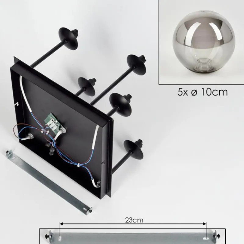 Lampes Dorées-hofstein Plafonnier - Verre Chehalis Or, Noir, 5 lumières