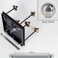 Lampes Dorées-hofstein Plafonnier - Verre Chehalis Or, Noir, 5 lumières
