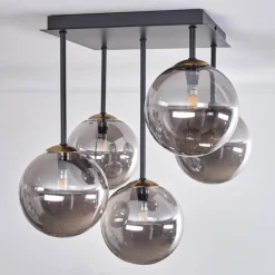 Lampes Dorées-hofstein Plafonnier - Verre Chehalis Or, Noir, 5 lumières