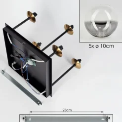Lampes Dorées-hofstein Plafonnier - Verre Chehalis Or, Noir, 5 lumières