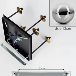Lampes Dorées-hofstein Plafonnier - Verre Chehalis Or, Noir, 5 lumières