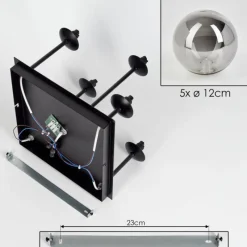 hofstein Plafonnier - Verre Chehalis Fumé, 5 lumières