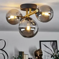 Lampes Dorées-hofstein Plafonnier - Verre Chehalis Or, Noir, 3 lumières