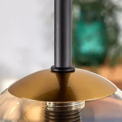 hofstein Plafonnier - Verre Chehalis Or, Noir, 5 lumières