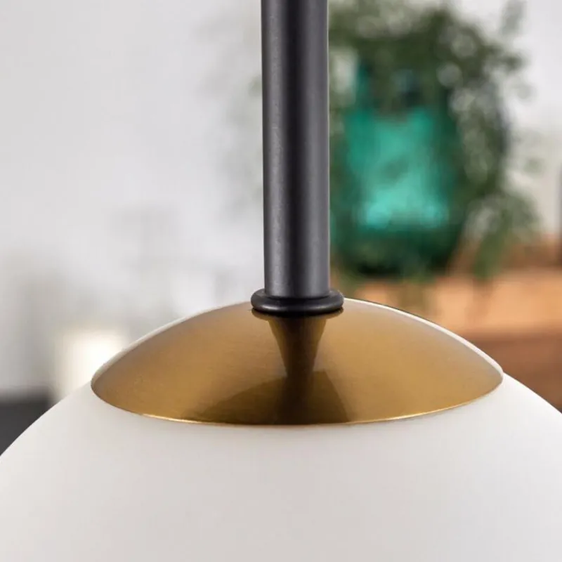 hofstein Plafonnier - Verre Chehalis Or, Noir, 5 lumières