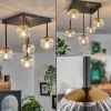 hofstein Plafonnier - Verre Chehalis Or, Noir, 5 lumières