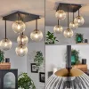 hofstein Plafonnier - Verre Chehalis Or, Noir, 5 lumières