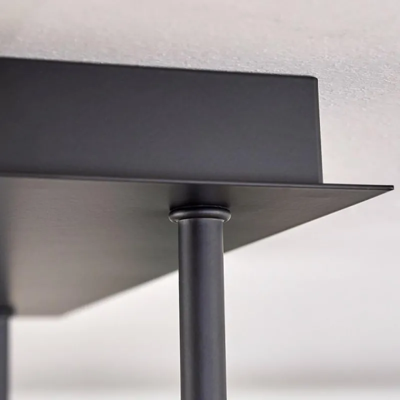 hofstein Plafonnier - Verre Chehalis Or, Noir, 5 lumières