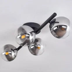 hofstein Plafonnier - Verre Chehalis Clair, Fumé, 4 lumières