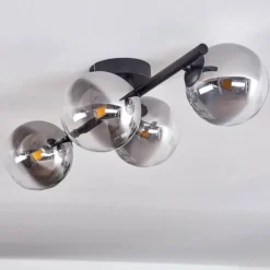 hofstein Plafonnier - Verre Chehalis Clair, Fumé, 4 lumières