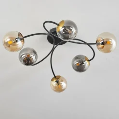 Lampes Dorées-hofstein Plafonnier - Verre Chehalis Or, Noir, 6 lumières