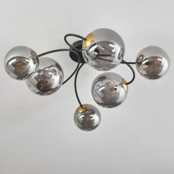 Lampes Dorées-hofstein Plafonnier - Verre Chehalis Or, Noir, 6 lumières