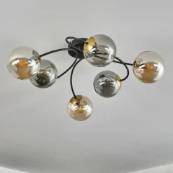 Lampes Dorées-hofstein Plafonnier - Verre Chehalis Or, Noir, 6 lumières